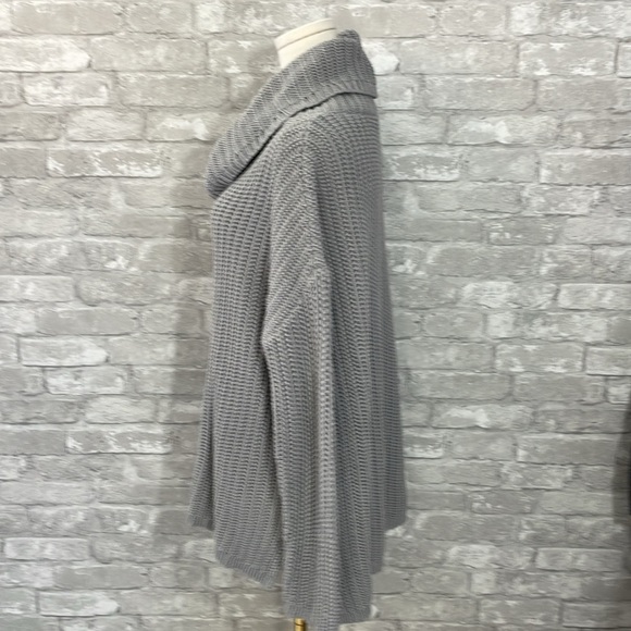 Talbots Haven Gray Cowl Neck Sweater Chunky Knit - Picture 2 of 5